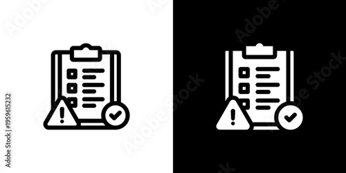 Readiness Assessment Checklist icon concept with flat Black White Background. Vector illustration.