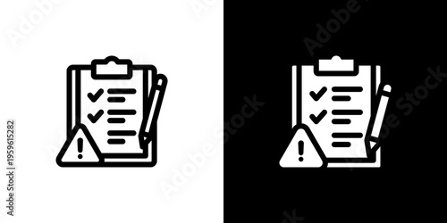Strategic Crisis Planning icon concept with flat Black White Background. Vector illustration.