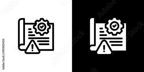 Contingency Plan icon concept with flat Black White Background. Vector illustration.