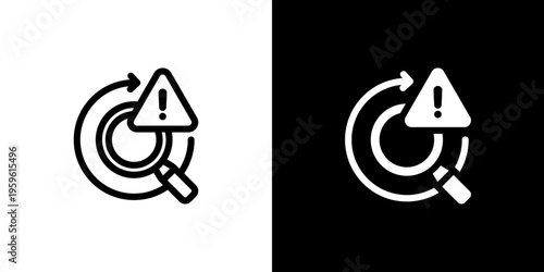 Incident Diagnosis Analysis icon concept with flat Black White Background. Vector illustration.