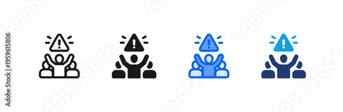 Crisis Leadership Team icon multiple style collection. Vector illustration.