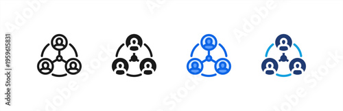 Stakeholder Group Crisis icon multiple style collection. Vector illustration.