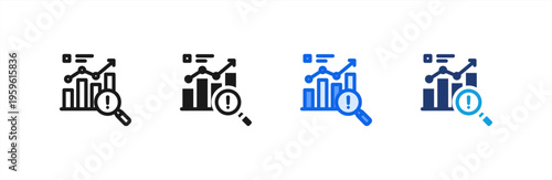 Problem Analysis Chart icon multiple style collection. Vector illustration.
