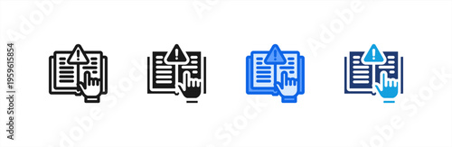 Guidelines Handbook Info icon multiple style collection. Vector illustration.