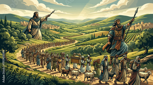 Biblical Exodus Journey Through Ancient Landscape.