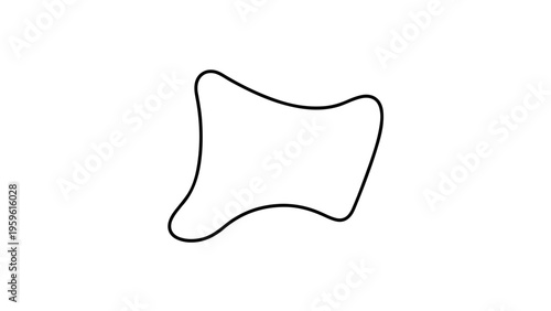 A minimalist vector graphic of an abstract shape with smooth curves and rounded edges