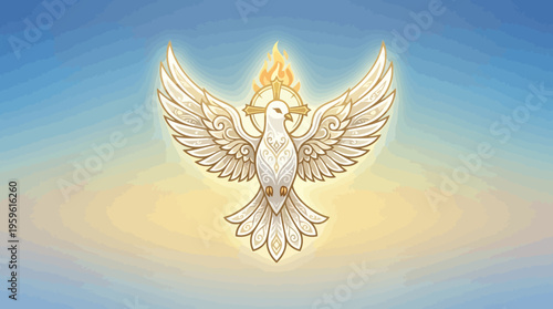 Divine Holy Spirit Dove Symbolizing Peace and Purity.