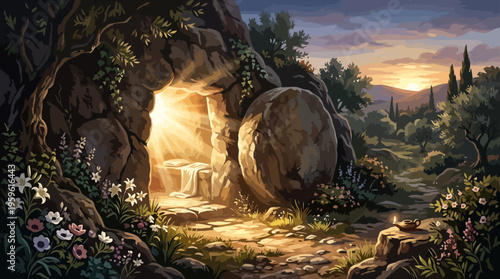 Empty Tomb of Jesus Christ After Resurrection.