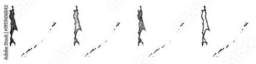 Sketch Sakhalin outline map design set