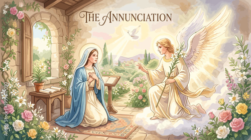 The Annunciation - Mary and Angel Gabriel.