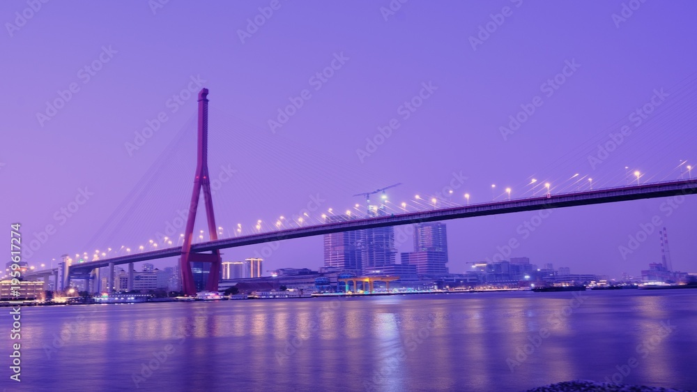 Naklejka premium bridge over the river