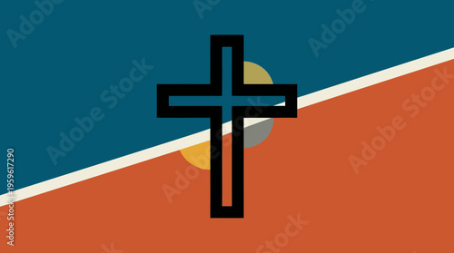 Stylized Christian cross symbol representing faith and spirituality.