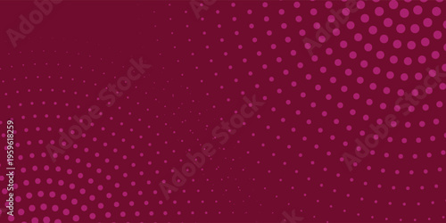 Abstract background with radiant vibrant deep red circular halftone dot patterns eps10