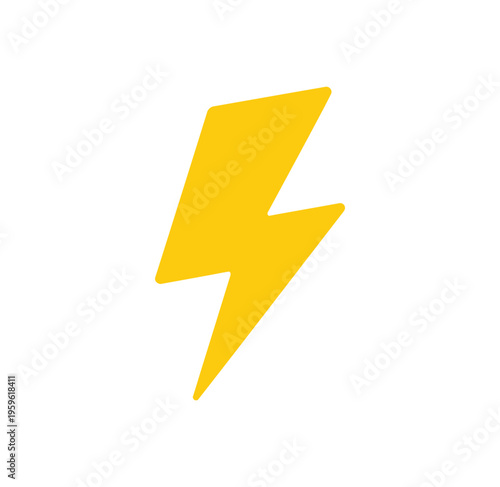 Free Download A bright yellow lightning bolt icon on a white background - GFXLoad