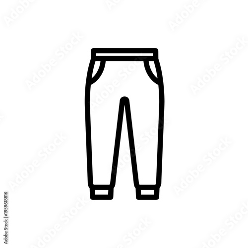 Minimalist bold outline icon of casual trousers