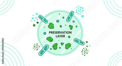 Microbiology petri dish with bacteria and preservation layer, scientific research concept