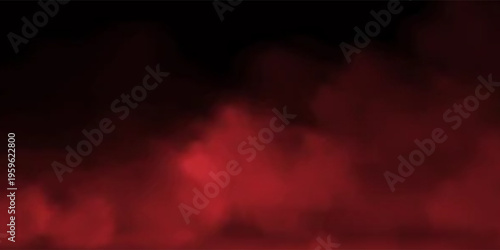 Realistic red smoke or haze, overlay effect on a transparent background. Hot fire and flame, magic fog, vapor on floor. Abstract vector illustration