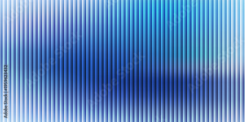 Ribbed abstract glass texture with vertical blue gradient lines, futuristic luminous background with elegant geometric symmetry, bold dynamic modern design pattern, digital vector illustration