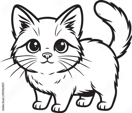 A Charming Whiskered Kitten in Playful Pose, Exuding Cuteness