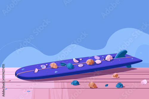 Blue Neoprene Surfboard Cover on Deck