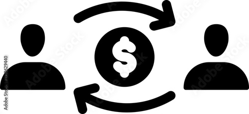 Peer to Peer Payment Glyph Icon