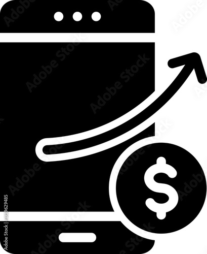 Send Money Smartphone Glyph Icon