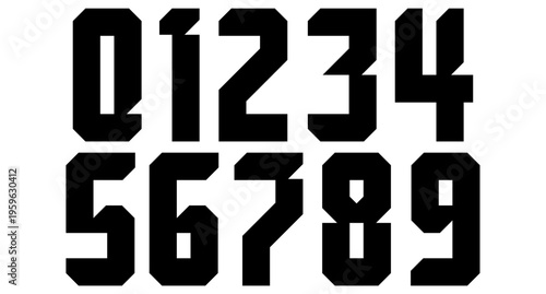  number set for jersey with modern and retro style