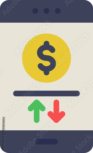 Mobile Banking Flat Icon