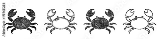 Sketch crab icon design set