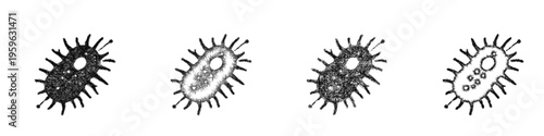 Sketch plankton icon design set