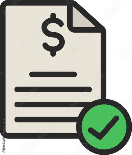 Loan Approval Filled Line Icon