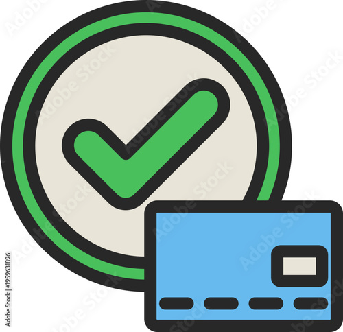 Payment Success Check Filled Line Icon