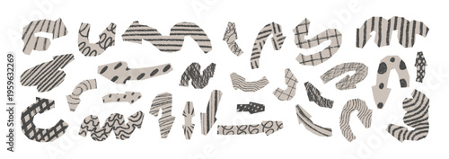 Vintage doodle set featuring arrows, torn textures, chalk sketches, and pencil drawings. Perfect for creative journals, collages, stickers, and craft projects. Vintage vector illustration.