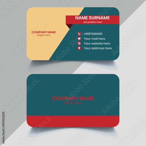 Business Card. Elegant blue gradient business card template wave design. Home H Letter Logo and Real Estate Design Vector with business card template.