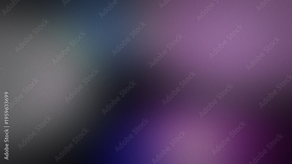 Obraz premium Abstract grainy gradient background with soft transitions of deep purple blue and dark grey tones in a smooth blurred atmospheric composition