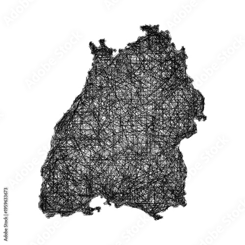 Sketch Baden-Wurttemberg outline map design
