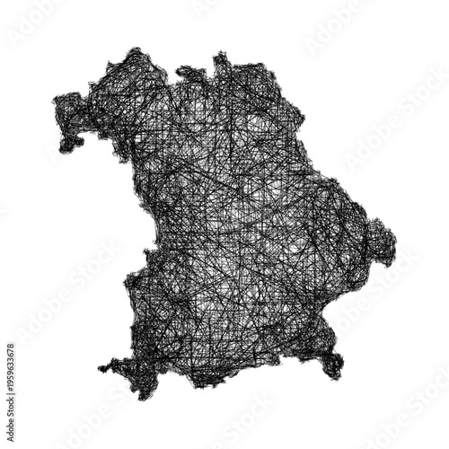 Sketch Bavaria outline map design