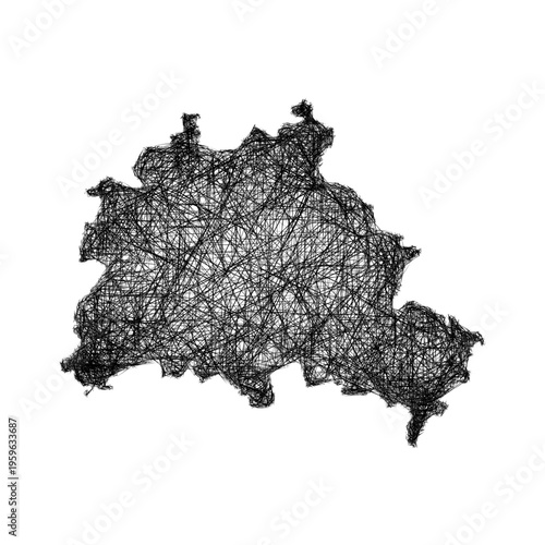 Sketch Berlin outline map design