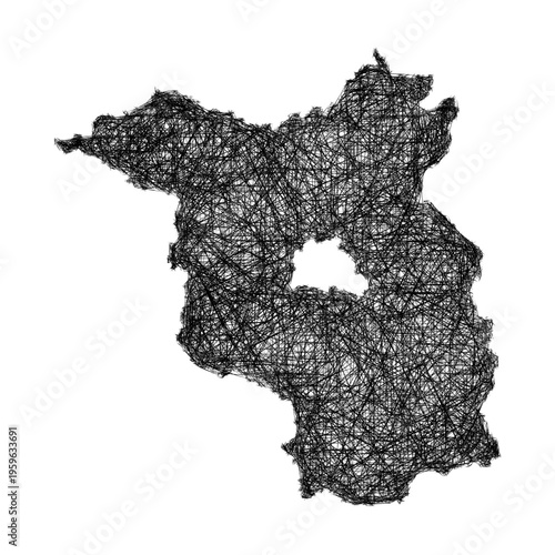 Sketch Brandenburg outline map design