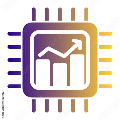 Digital Technology Automation icon from the Digital Business icon collection (Glyph Gradient Style)