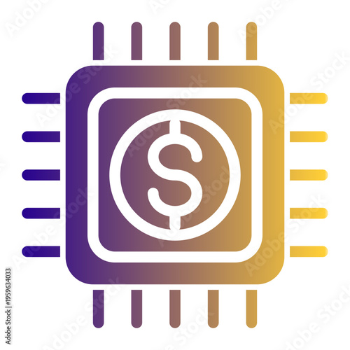 Digital Finance Business Intelligence icon from the Digital Business icon collection (Glyph Gradient Style)