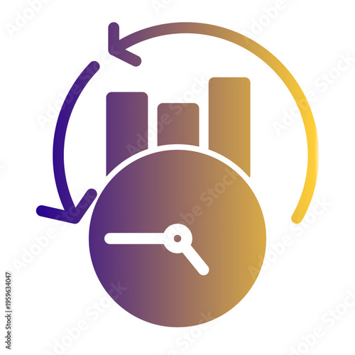 Instant Sync Data Tracking icon from the Digital Business icon collection (Glyph Gradient Style)