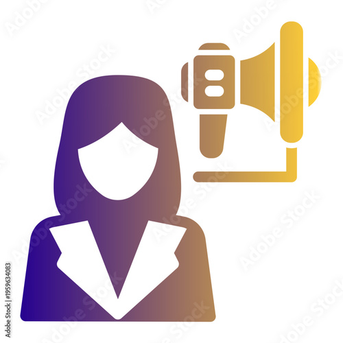 Digital Content Creator Marketing icon from the Digital Business icon collection (Glyph Gradient Style)