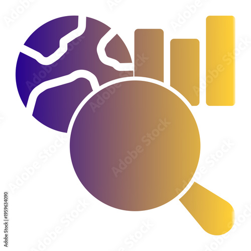 Search Engine Optimization Analysis icon from the Digital Business icon collection (Glyph Gradient Style)