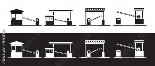 Collection of Automatic Barriers and Security Gates Illustrations for Parking and Access Control.