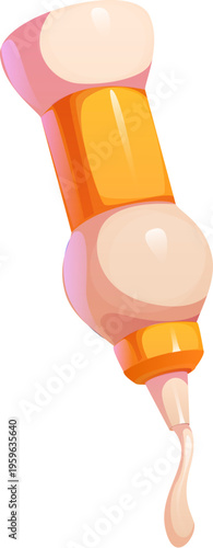 Cartoon mayonnaise bottle turned upside down with white mayo sauce squeeze out. Isolated vector condiment container, creamy dressing in pouring cooking process. Plastic packaging tube cook food meal