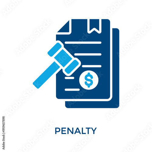 Penalty Icon Dual Tone Style. Vector Illustration For Graphic Design