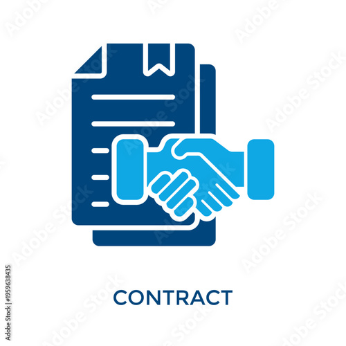 Contract Icon Dual Tone Style. Vector Illustration For Graphic Design