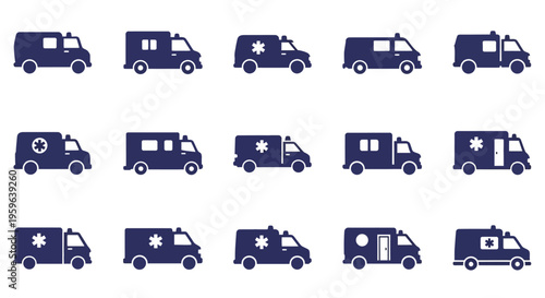 Set of delivery truck icons in flat style, logistics transport collection, cargo vehicles silhouettes, shipping and courier service symbols isolated on light background for web, app and infographic us