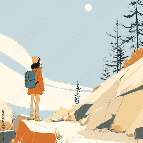 Sunlit Hiker with Insulated Cooler Backpack